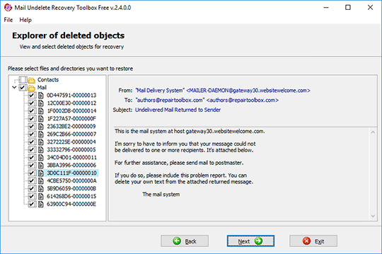 復原永久刪除的郵件 Windows Live Mail