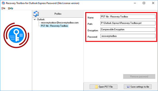 crack lost password outlook express