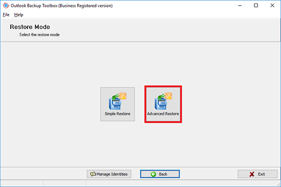 restoring of ms outlook data