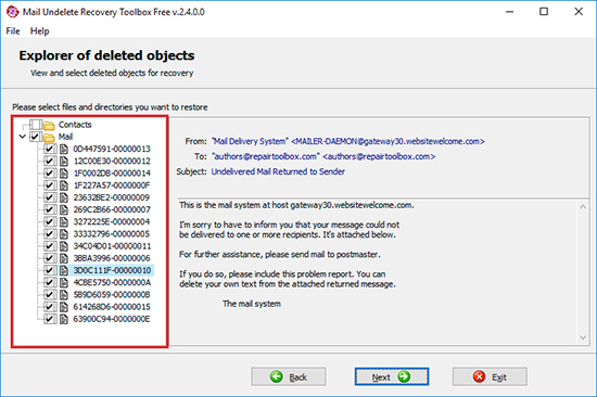恢复 Windows Live 邮件